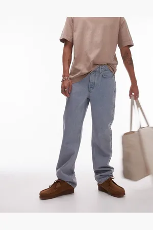 Topman – Straight Jeans in verwaschenem Hellblau