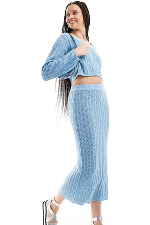 ASOS ASOS DESIGN Tall – Midirock aus Strick in mit weitmaschiger Strickstruktur, Kombiteil