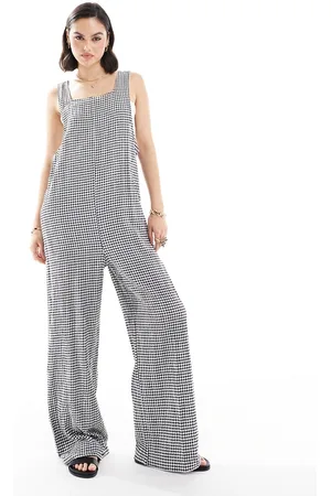 JDY – Seersucker-Jumpsuit in kariert