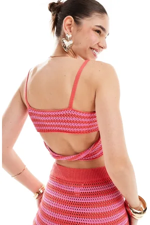 Style Cheat – Gehäkeltes Camisole-Oberteil in gestreift, Kombiteil