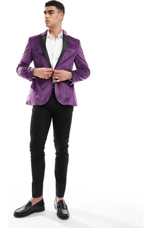 ASOS – Eng geschnittene Smoking-Jacke in aus Samt
