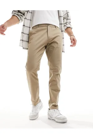 SELECTED – Bill – Schmal geschnittene Chinohose in Beige