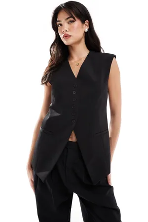 ASOS – Weste in mit Longline-Schnitt und akzentuierten Schultern