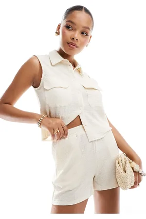VERO MODA – Strukturierte Jersey-Shorts in gebrochenem , Kombiteil