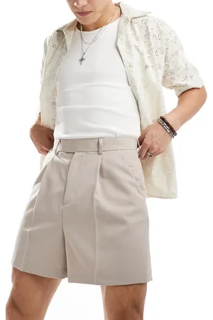 ASOS – Elegante Bermudashorts mit kurzem Schnitt in Stein
