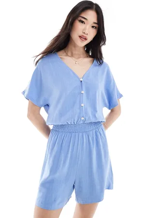 ONLY – Playsuit aus Leinen in