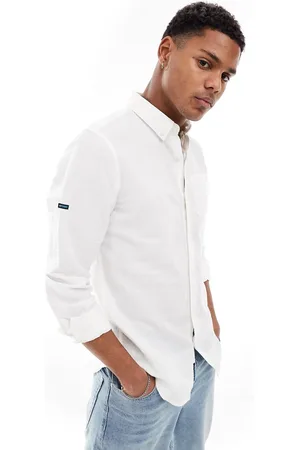 Superdry – Studio – Langärmliges Leinenhemd in