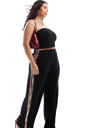 Yours – Hose in mit weitem Bein und Leopardendetail