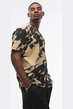 Topman – Plissiertes Oversize-T-Shirt in mit verschwommenem Blumenmuster, Kombiteil