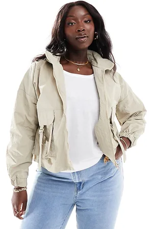 Yours – Kurze Utility-Jacke in Beige