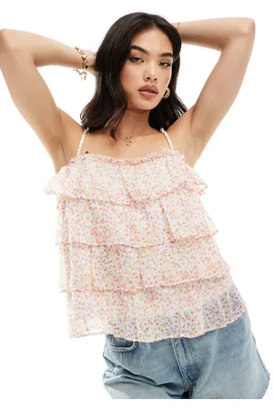 VERO MODA – Camisole-Oberteil mit Rüschen und Blümchenmuster