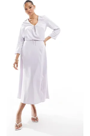 VERO MODA – Midirock in Lavendelblau mit verzierter Schleife