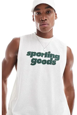 ASOS – Locker geschnittenes Tanktop in gebrochenem mit Text-Print vorne