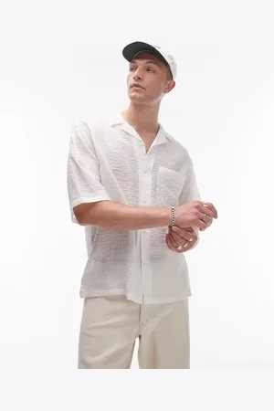 Topman – Transparentes, kurzärmliges Urlaubshemd in
