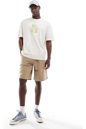 Only & Sons – Elegante Shorts in Beige mit lockerem Schnitt und Bundfalten