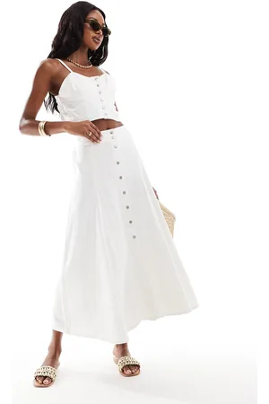 River Island – Kurzes Camisole-Oberteil in aus Denim, Kombiteil