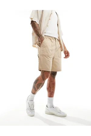 Native Youth – Utility-Shorts in Beige mit Kontrastnaht