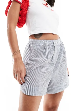 Free People – Baumwoll-Boxershorts in und Weiß gestreift