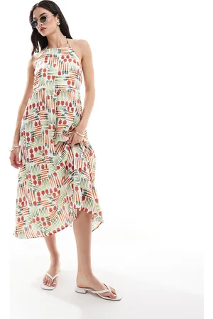 VERO MODA – Allotment – Maxikleid mit Neckholder-Träger und Tomatina-Aufdruck