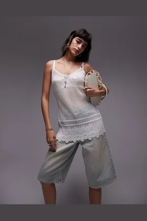 Topshop – Camisole aus genoppter Spitze in