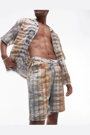 Topman – Shorts aus Seersucker mit Batikmuster, Kombiteil