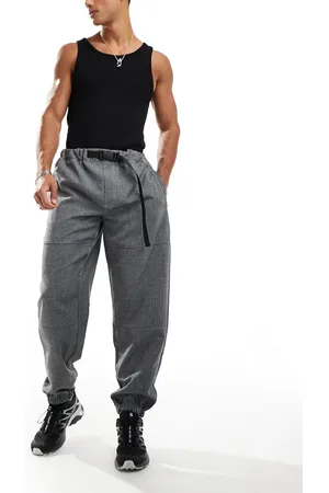 COLLUSION – Elegante, locker geschnittene Schlupfhose in Anthrazit mit verstellbarem Bund