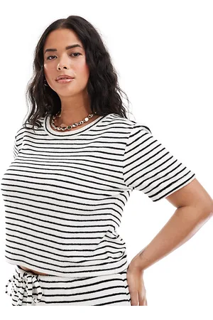 4th & Reckless – Exklusives, gestreiftes T-Shirt aus Frottee, Kombiteil