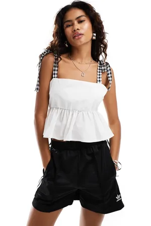 Reclaimed – Camisole in mit karierten Trägern und Schößchen