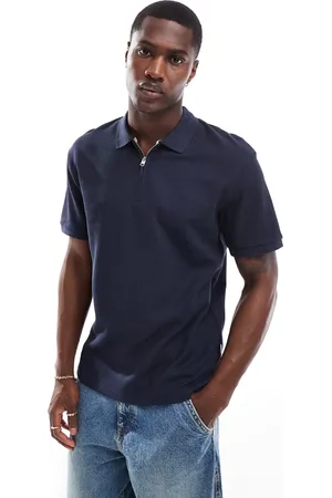 JACK & JONES Premium ‑ Strukturiertes Polohemd in mit durchgehendem Reißverschluss