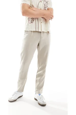 New Look – Hose aus Leinenmix in Stein