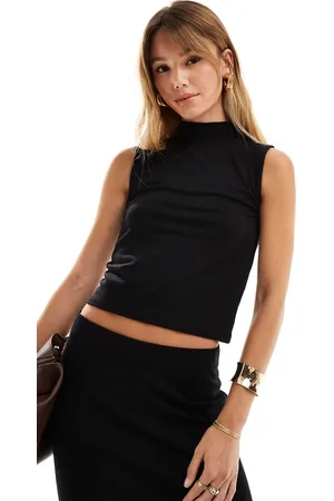 VERO MODA – Hochgeschlossenes, geripptes Jersey-Oberteil in mit kurzem Schnitt, Kombiteil