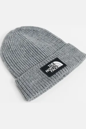 The North Face – Strickmütze in mit Umschlag und Logo-Aufnäher