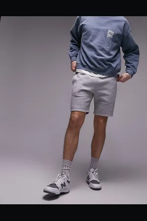 Topman – Klassisch geschnittene Jersey-Shorts in meliert mit unversäuberten Kanten