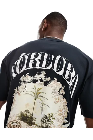 River Island – T-Shirt in mit „Córdoba“-Rückenprint