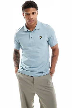 Lyle & Scott – Polohemd in verwischtem Hellblau mit Markenlogo
