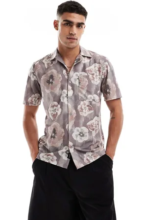 Only & Sons – Hemd mit Reverskragen und verwischtem Blumenmuster in regulärer Passform