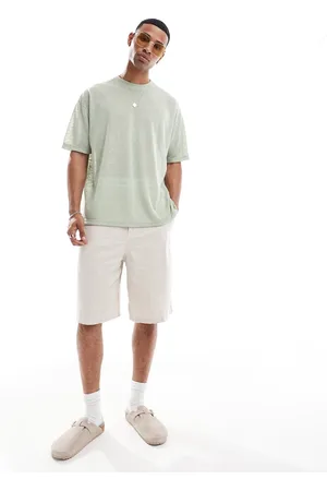 ASOS – Oversize-T-Shirt in Salbeigrün aus schwerem Noppenstoff