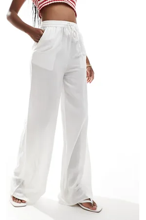 In The Style – Hose aus Leinenmix in mit weitem Bein und Tunnelzug