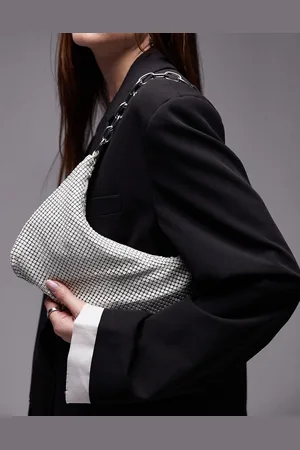 Topshop – Sarah – Schultertasche in gebrochenem aus Kettengewebe mit Kettenhenkel