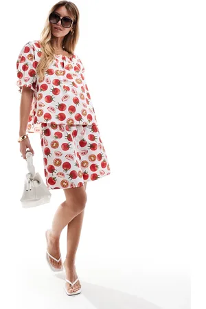 Pieces® – Blouson-Oberteil mit Tomato Girl-Print, Kombiteil