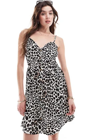 JDY – Minikleid mit schmalen Trägern und Leopardenmuster