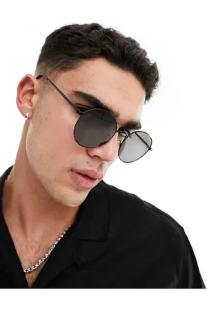 New Look – Sonnenbrille mit rundem Gestell aus schwarzem Metall