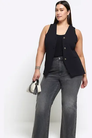 River Island – Lässig geschnittene Straight Jeans in verwaschenem