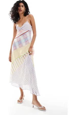 MANGO – Midikleid in mit gemischtem Karoprint