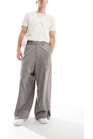 ASOS – Elegante, strukturierte Hose in mit besonders weit geschnittenem Bein und Beinmanschetten