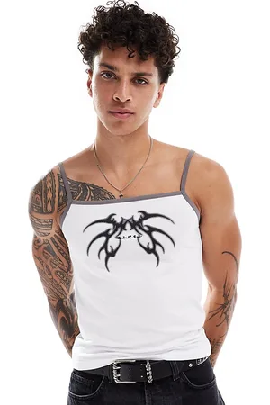 COLLUSION – Muskelshirt in mit eckigem Ausschnitt und Tattooprint