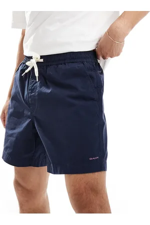 GANT – Baumwoll-Shorts in mit gesticktem Schild-Logo und Kordelzugbund