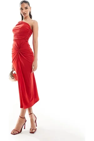 Ax Paris – Figurbetontes Maxikleid in mit One-Shoulder-Träger und Knotendetail