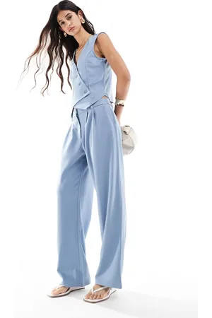 JDY – Hose in Jeansblau mit weitem Bein, Kombiteil