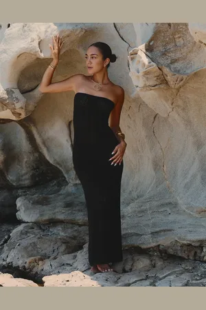 4th & Reckless X Luana Barron – Emily – Trägerloses, gehäkeltes Maxi-Strandkleid in